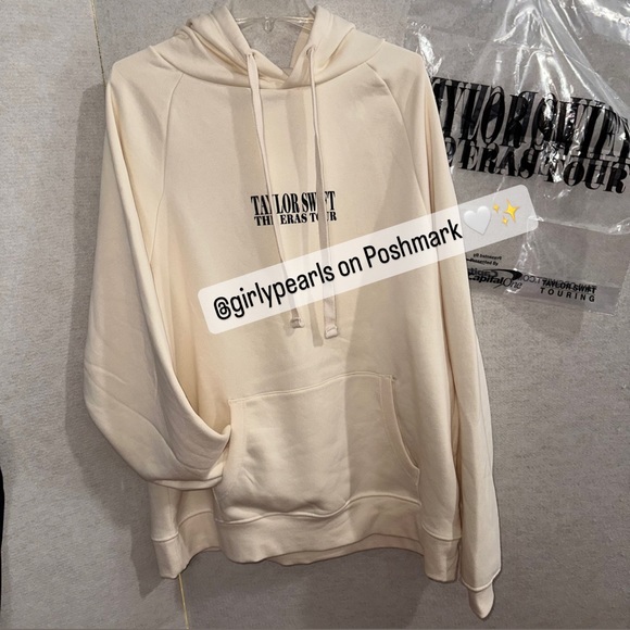 Taylor Swift Exclusive the Eras Tour Beige Hoodie Sweater NEW Official Merch - Picture 11 of 17